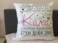 PureEssenceGreetings  Personalised Granddaughter Word Art Cushion. Review