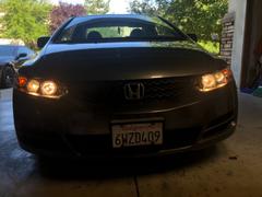 Spec-D Projector Headlights Honda Civic Coupe (06-11) Dual LED Halo - Black or Chrome