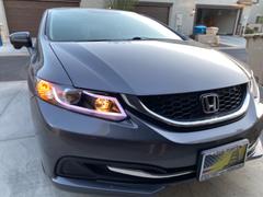Spec-D Projector Headlights Honda Civic Coupe (12-13) Sedan (12-15) LED Bar - Black or Chrome