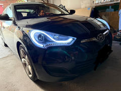 Spec-D Projector Headlights Hyundai Veloster (2012-2017) LED Sequential - Black Chrome or Smoke Tinted