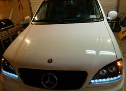 Spec-D Projector Headlights Mercedes ML320 / ML430 (98-01) LED Strip - Black or Chrome
