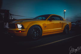 Spec-D Projector Headlights Ford Mustang (05-09) S197 Triple LED Light Bars - Black / Smoke / Chrome