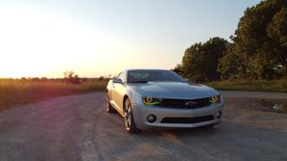 Spec-D Projector Headlights Chevy Camaro (2010-2013) LED DRL Bar - Black / Chrome