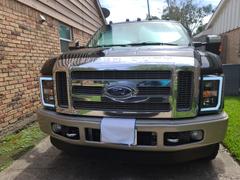 Spec-D Projector Headlights Ford F250 F350 F450 (08-09-10) LED C-Bar - Black / Smoke / Chrome
