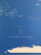 Trip Map Push Pin World Map - Dark Blue (Detailed) Review