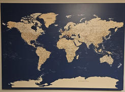 Trip Map Push Pin World Map - Dark Blue (Detailed) Review
