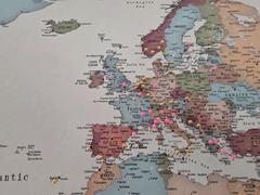 Trip Map Push Pin World Map - Colorful (Detailed) Review