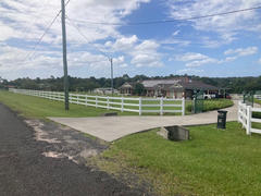 OUTBACK FENCING PVC 3 RAIL FENCING 2 Way Post (Inline Post) - 2050mm long 127 x 127mm square. With Slimline Post Cap Review