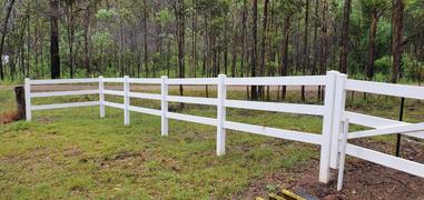 OUTBACK FENCING PVC 3 RAIL FENCING 2 Way Post (Inline Post) - 2050mm long 127 x 127mm square. With Slimline Post Cap Review