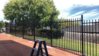 OUTBACK FENCING Black Security Fence Panel - Crimped Spear Top 2.1m high x 2.4m Long - Galvanised Steel Powdercoated Review