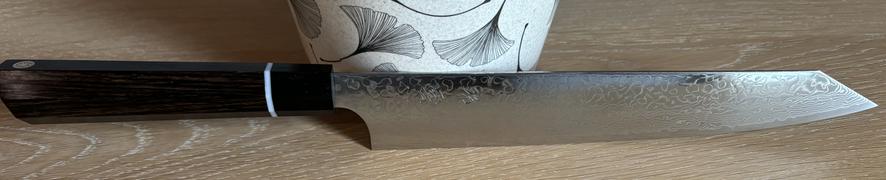JapaneseChefsKnife.Com Kanetsugu Zuiun Series R-2 Damascus KZD-4 Kiritsuke Sujihiki 240mm (9.4 Inch) Review