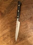 JapaneseChefsKnife.Com Hattori Forums FH Series Limited Edition SNOW IN THE DARK Petty (120mm and 150mm, Dupont Corian® Handle) Review