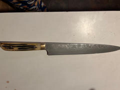 JapaneseChefsKnife.Com Takeshi Saji VG-10 Custom Damascus Wild Series Sujihiki 270mm (10.6 inch, Stag Bone Handle, ST-6) Review