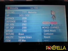 Pokéfella Pokémon 20th Anniversary Meloetta • OT: GF • ID No. 12016 •  North America, Europe 2016 Event Review