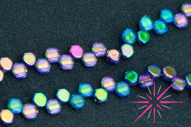 Eureka Crystal Beads 2-Hole HONEYCOMB 6mm Czech Glass MAGIC BLUE PINK (Strand of 30) Review