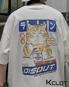 AOKLOK Japanese Greedy Cat Print T-shirt Review