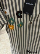 AOKLOK Preppy Stripe Floral Embroidered Shirt Review