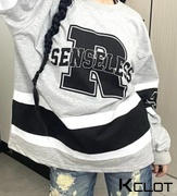 AOKLOK Japanese Street Letter R Splicing Sweatshirt Review
