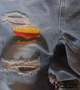 AOKLOK American Hamburger Fries Embroidered Jeans Review