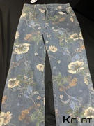 AOKLOK High Street Floral Print Wide Leg Jeans Review