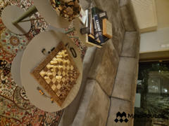 MANOPOULOS Chess & Backgammon WALNUT BURL Chess set 40x40cm (Medium) with Staunton Chessmen 7,7cm King Review