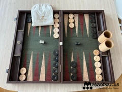 MANOPOULOS Chess & Backgammon Premium Handcrafted Green Natural Cork Backgammon Set with Oak Wood Checkers Review