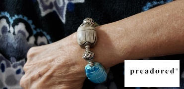 PreAdored® Huge Faience Scarabs Sterling Silver Bracelet Review
