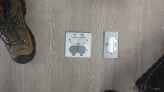 Floor Box Outlet Quick Install Floor Plate, No Box, 4 Keystone, 2 Flip Lids - Brass Review