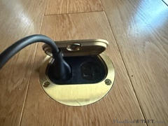 Floor Box Outlet Flush Mounted Round Floor Box, Two Cat6, 2 Screw Plugs - Dark Bronze Review