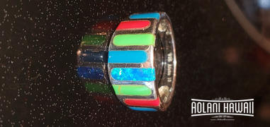 Aolani Hawaii Sterling Silver Rainbow Mosaic Stone Inlay Ring Review