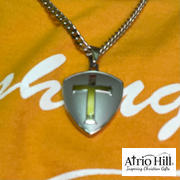 Atrio Hill Men's Silver R2 Shield Cross Necklace Christ  My Strength Philippians 4:13 Review
