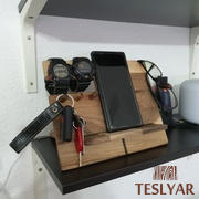 Teslyar Multifunctional Wood Docking Station & Desk Organizer with 3 Pegs Review