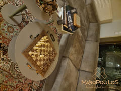 MANOPOULOS Chess & Backgammon WALNUT BURL Chess set 40x40cm (Medium) with Staunton Chessmen 7,7cm King Review