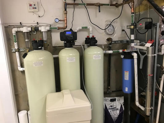 Complete well water treatment system installed by homeowner with MAW equipment