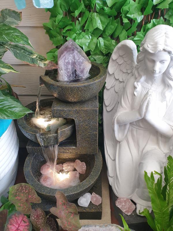 Carmen 3Tier Water Feature w/ LED Lights 60cm — Fountainland