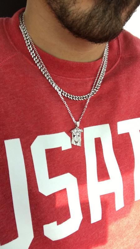Fully Iced Micro Jesus Piece with 1-Row 