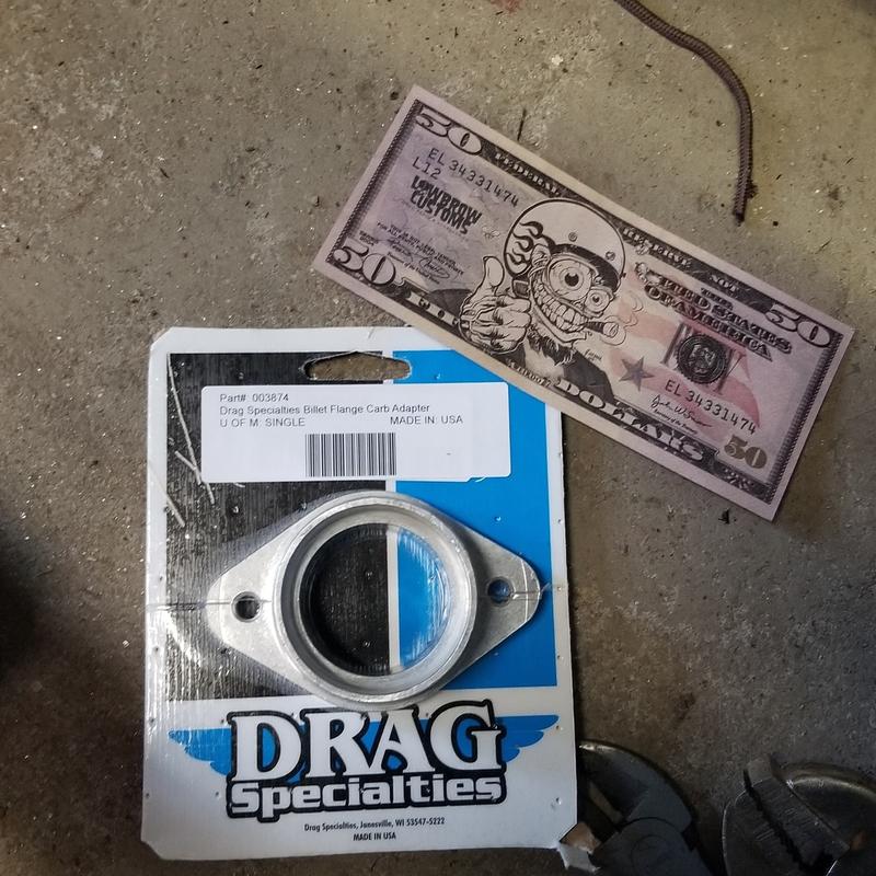 Drag Specialties Billet Flange Carb Adapter - Mount Mikuni or CV