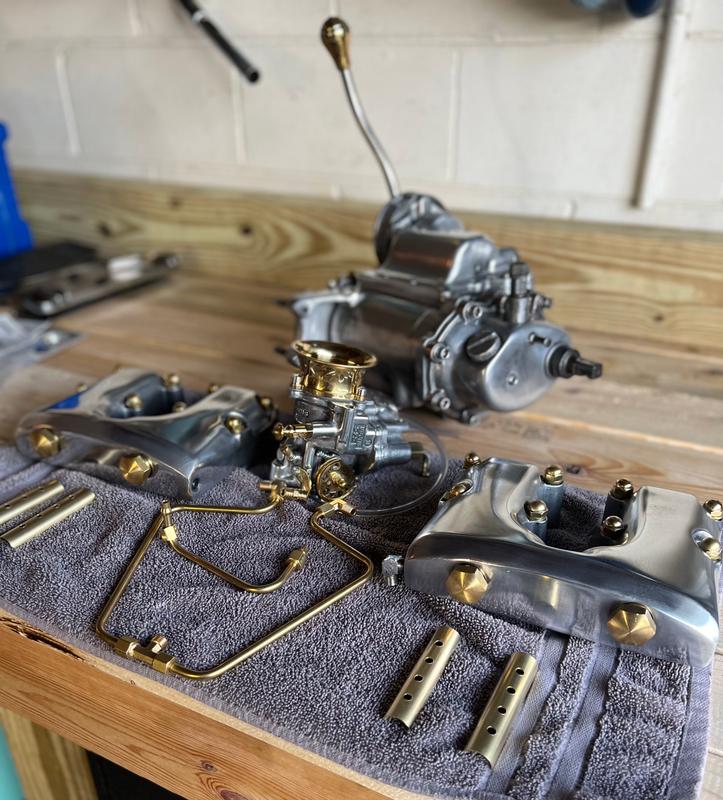 OldStf Cycle Shovelhead Rocker Box Split Oil Lines Brass Lowbrow