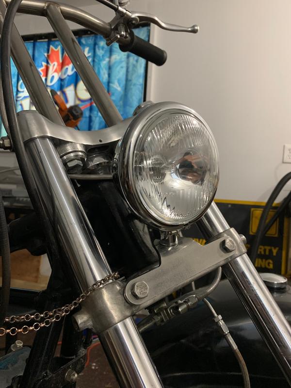 Lowbrow Customs Bottom Mount Headlight Bracket - Harley Narrow Glide ...