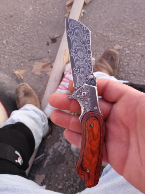 ST535 Damascus Steel Tanto Cleaver Knife 