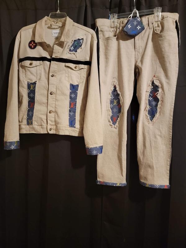 Custom multicolor LV monogram jacket – logofabrics