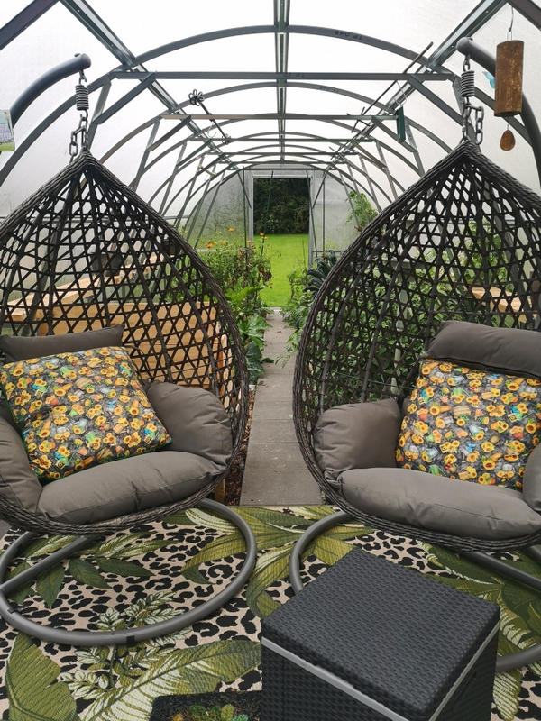 Montreal Rattan Hanging Egg Chair in Taupe — Mid Ulster Garden Centre