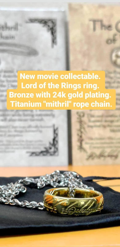 The Lord of The Ring Tungsten Carbide Ring with Chain Necklace Pendant Ring  6-14 | eBay