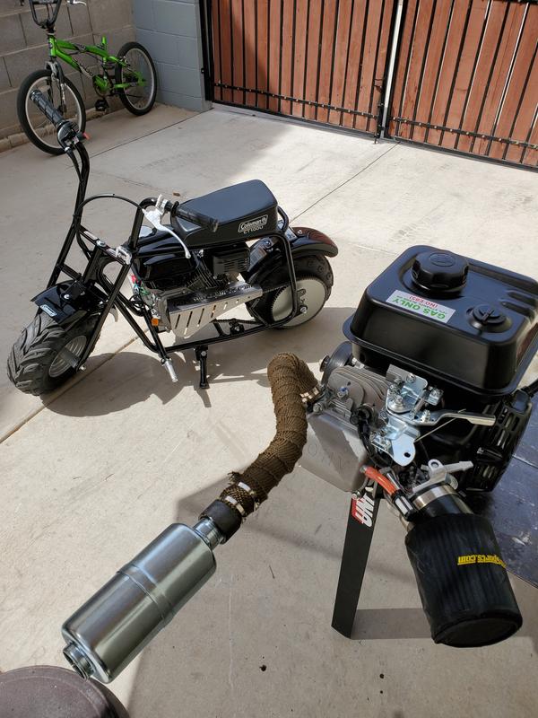 custom mini bike exhaust