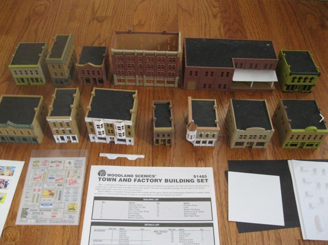 Woodland Scenics N Scale Town and Factory Building Set 
