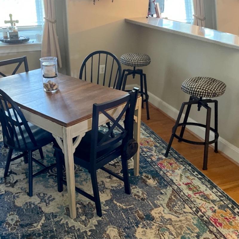 Farmhouse Check Black & White Bar Stool Cover with Cushion and Adjusta