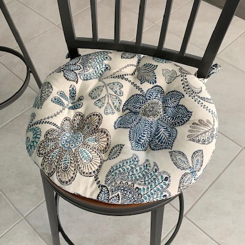 Boutique Fl Blue Bistro Chair Pad, 16 Inch Round Bistro Chair Cushions