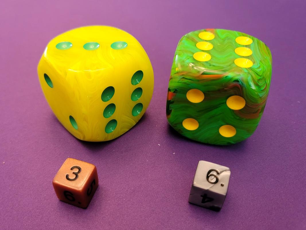 Black with Yellow Pips Details about   Vortex 50mm Huge Large D6 Chessex Dice 1 Piece 