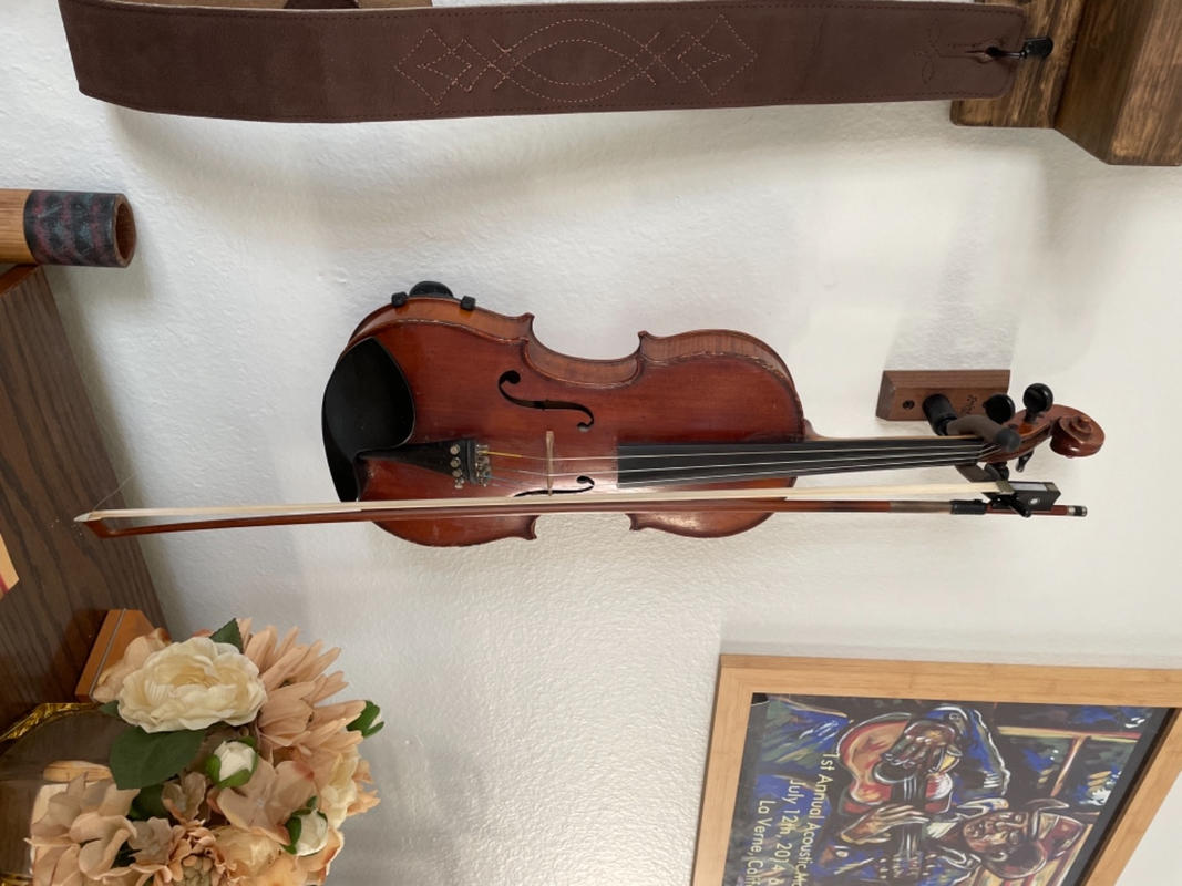 2 Pack String Swing Violin Hanger Wooden Wall Mount for Home & Studio CC01V-BW2 Hardwood Black Walnut 