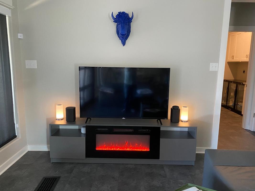 York 02 Electric Fireplace Modern 79" TV Stand Meble Furniture